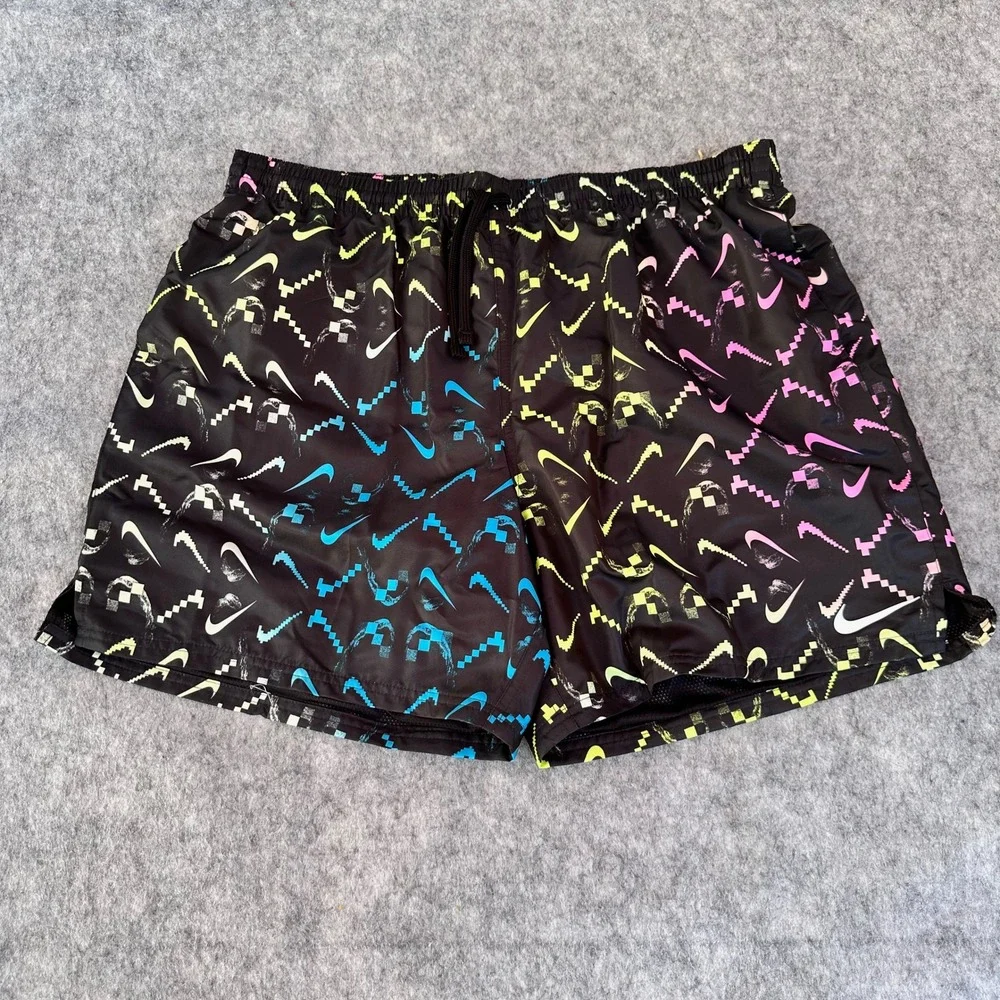 Nike Mens XXL Black Pixelated Swoosh Swim Volley Shorts NESSD516-001 NWT